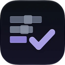 qxlint’s icon: two sliders, a lavender bar, and a check mark